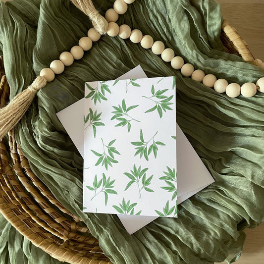 sage leaves pattern blank card