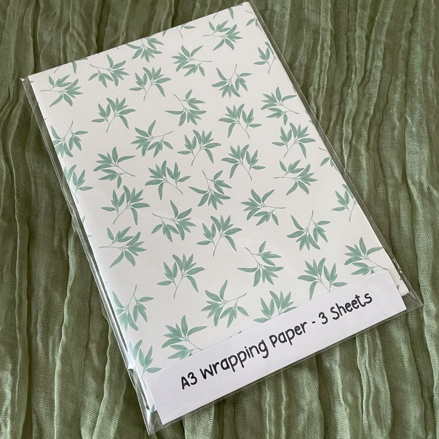 Sage Leaves Pattern Wrapping Paper
