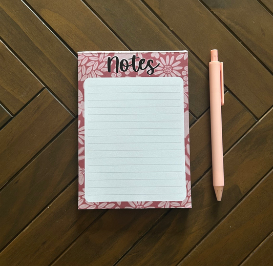 Pink Floral A6 Notepad