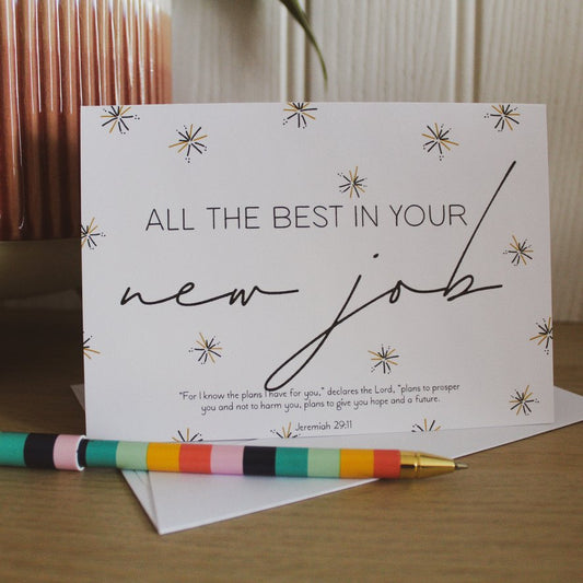 Bible verse card - Jeremiah 29v11 - All the best in your new job card
