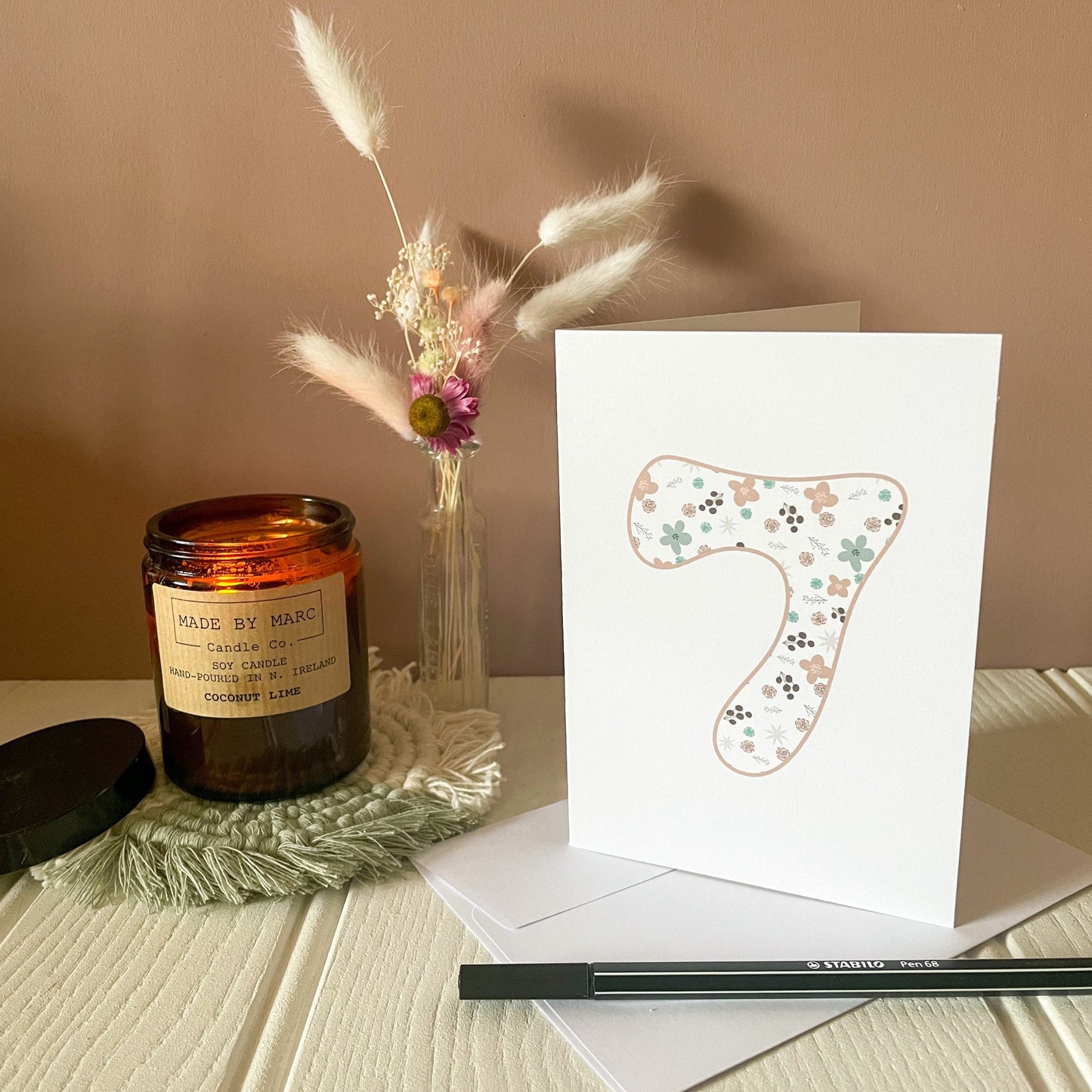 Age 7 birthday card anniversary card. Seventh 7th birthday