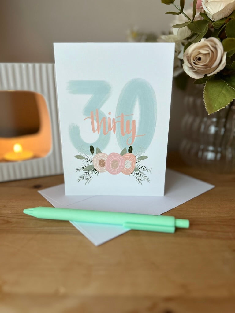 Floral Age Specific Birthday card