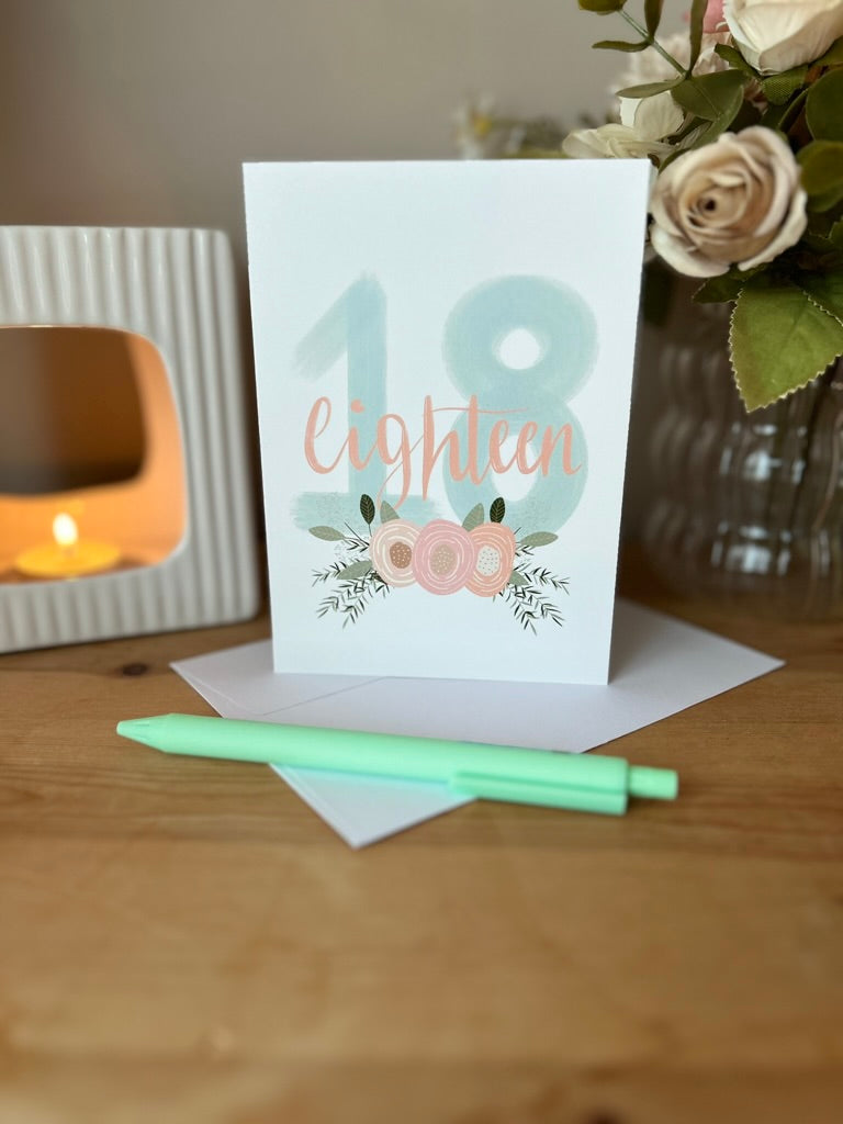Floral Age Specific Birthday card