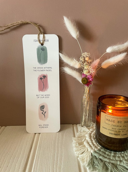 Isaiah 40v8 bible verse bookmark