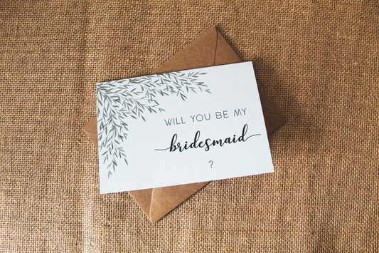 Will you be my bridesmaid card