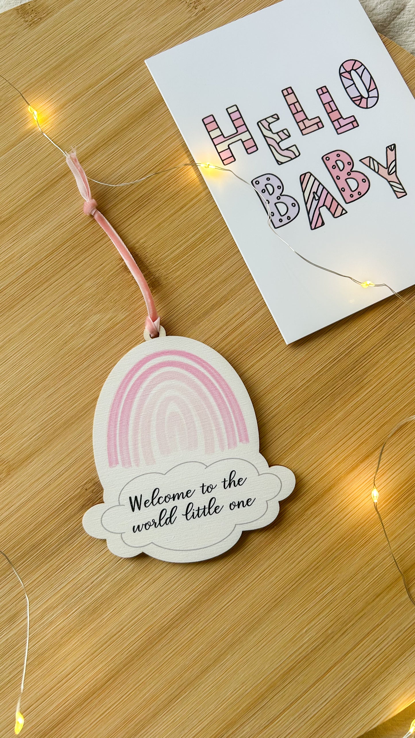 Welcome to the world PINK Hanging Decoration (Rainbow)