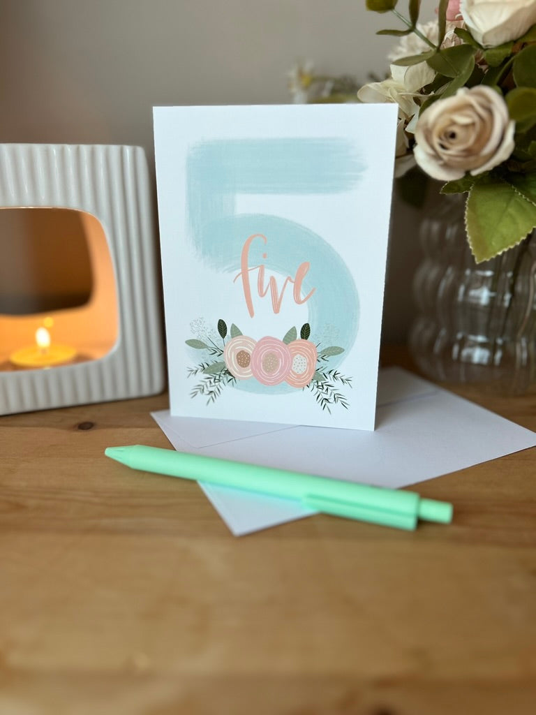 Floral Age Specific Birthday card