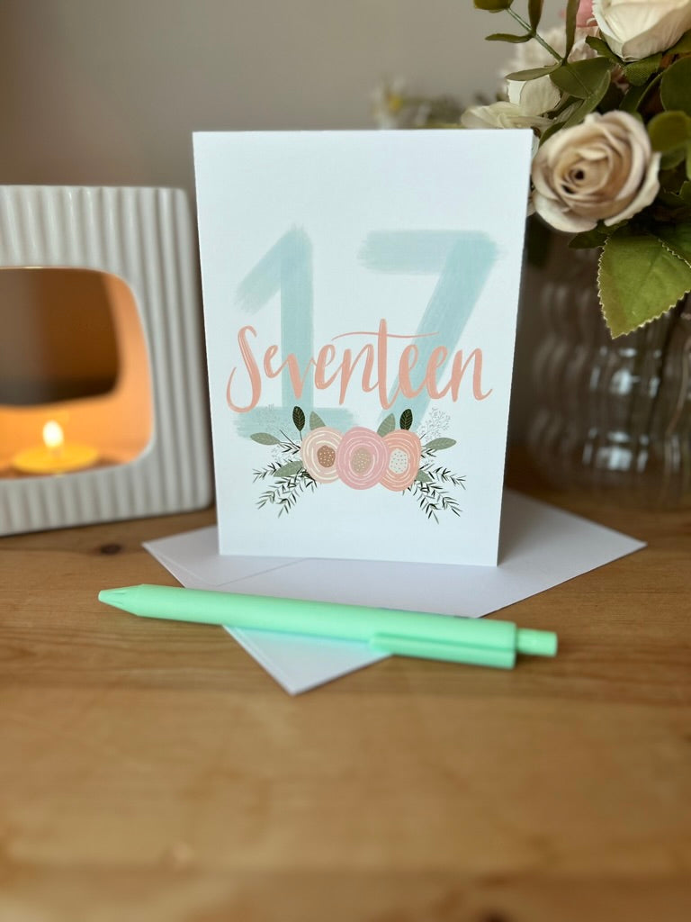 Floral Age Specific Birthday card