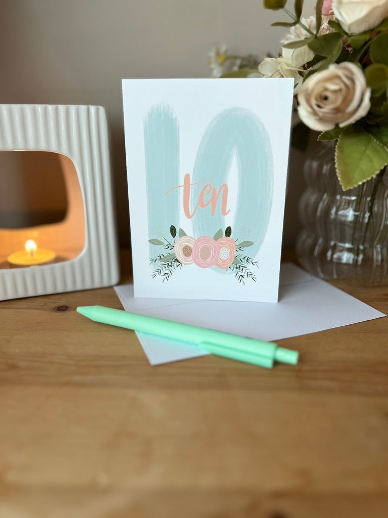 Floral Age Specific Birthday card