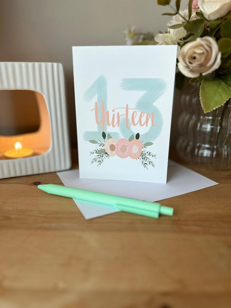 Floral Age Specific Birthday card