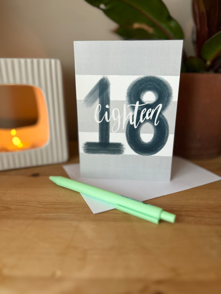 Striped Age Specific Birthday card