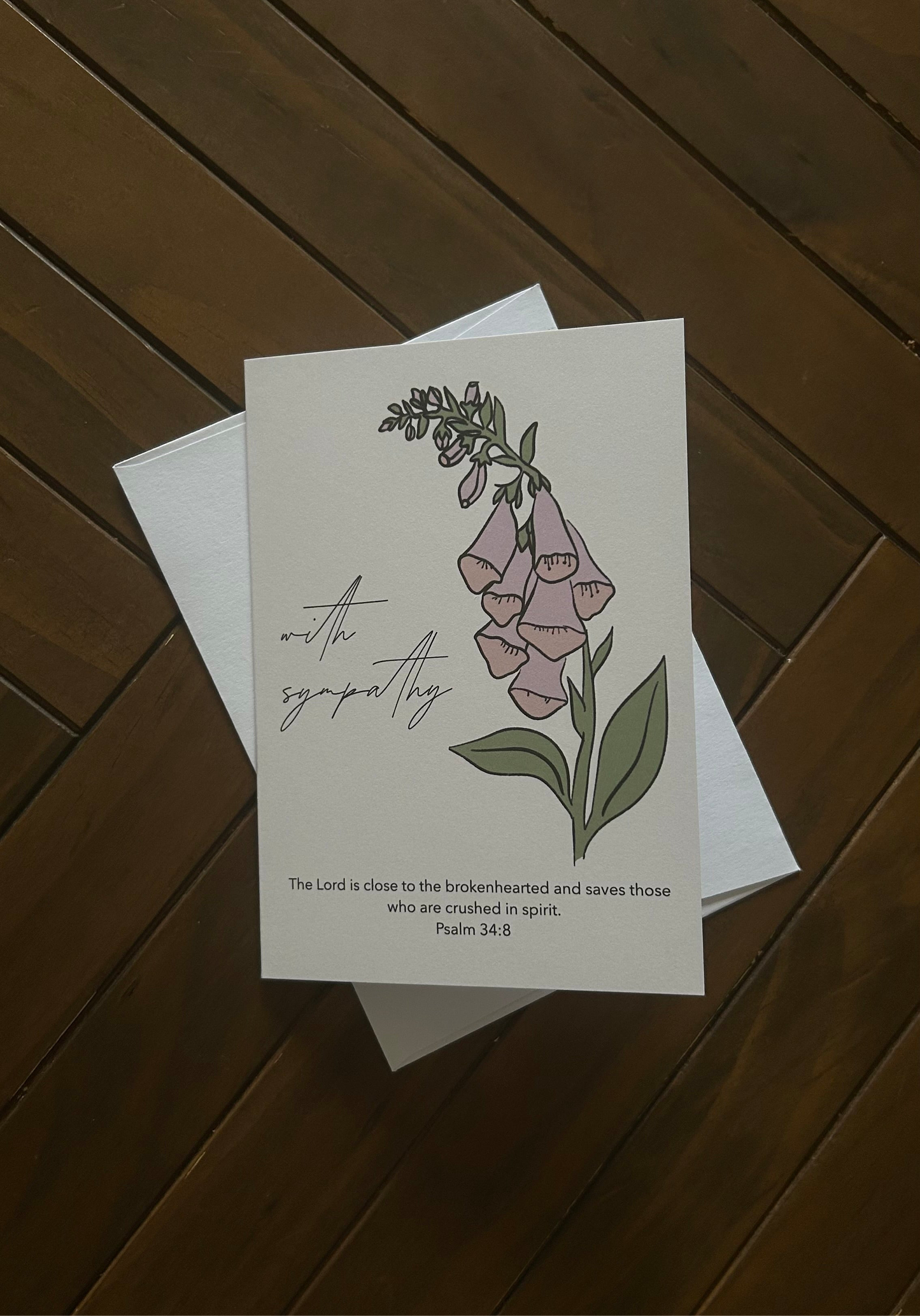 With Sympathy - Psalm 34:8 card