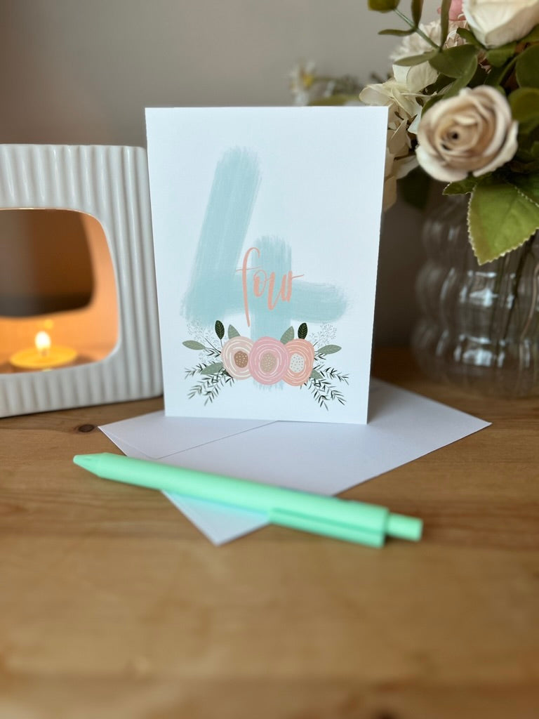 Floral Age Specific Birthday card