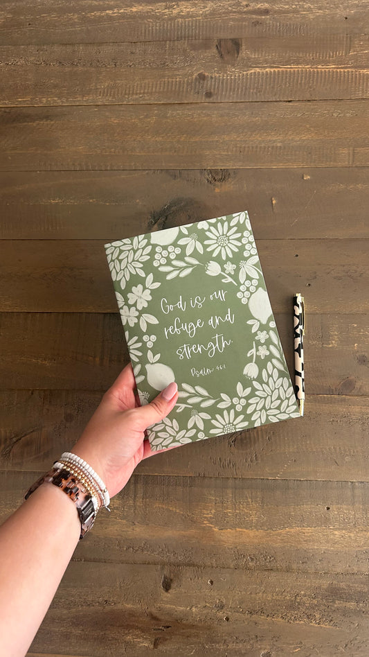 Psalm 46:1 A5 Notebook - God is our refuge and strength