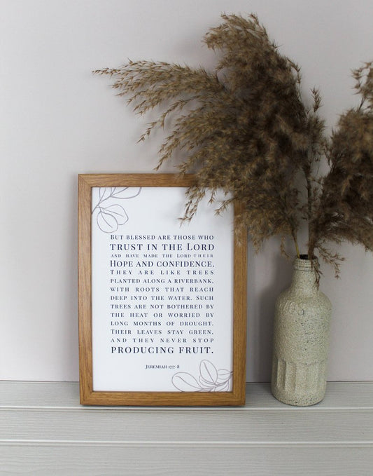 Bible verse print - Jeremiah 17v7-8