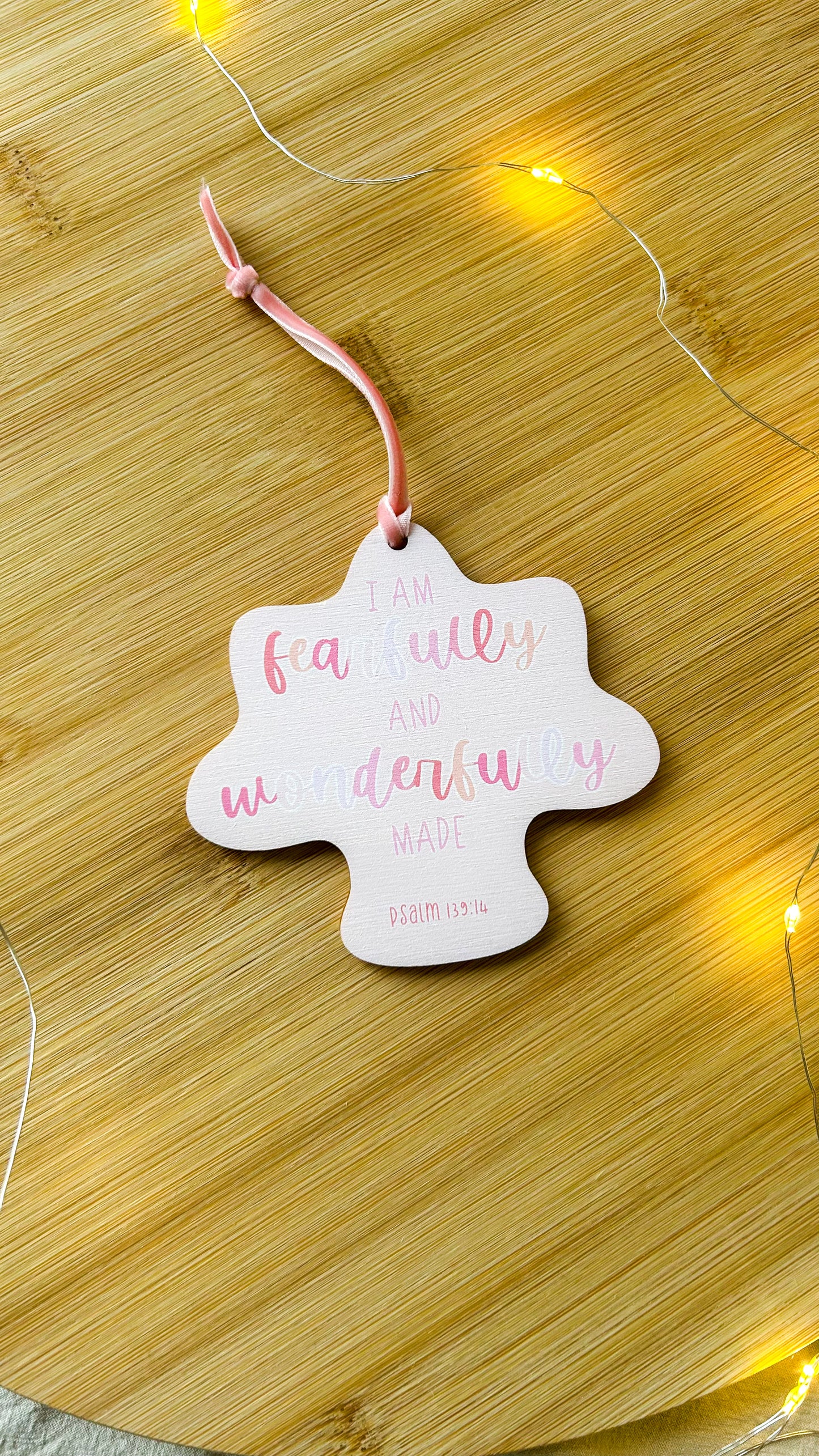 Psalm 139v14 PINK Hanging Decoration