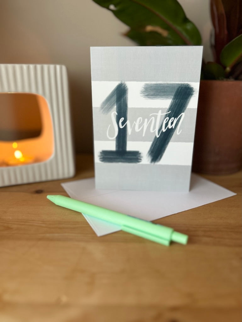 Striped Age Specific Birthday card