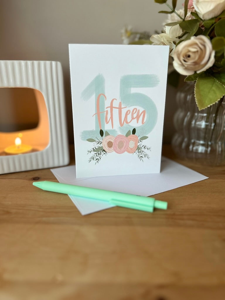 Floral Age Specific Birthday card