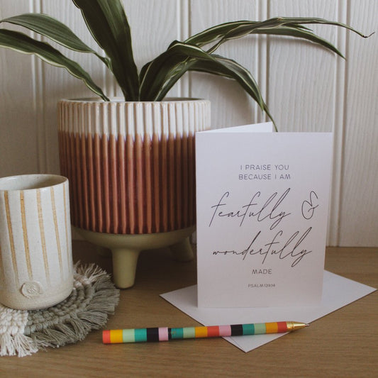 Bible verse card - Psalm 139 v 14
