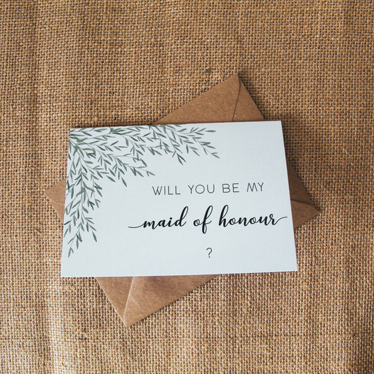 Will you be my maid of honour card