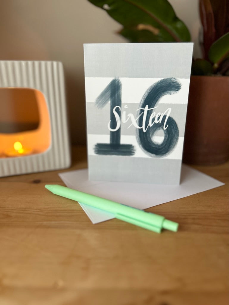 Striped Age Specific Birthday card