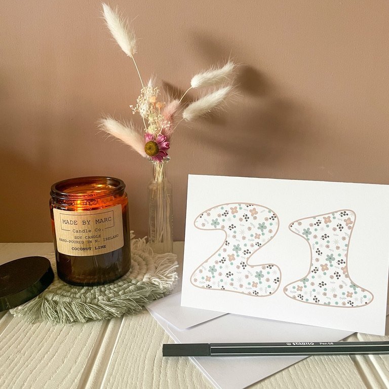 Age 21 birthday card anniversary card. Twenty-first 21st birthday