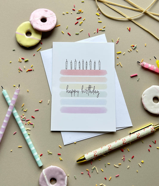 Rainbow Birthday cake card