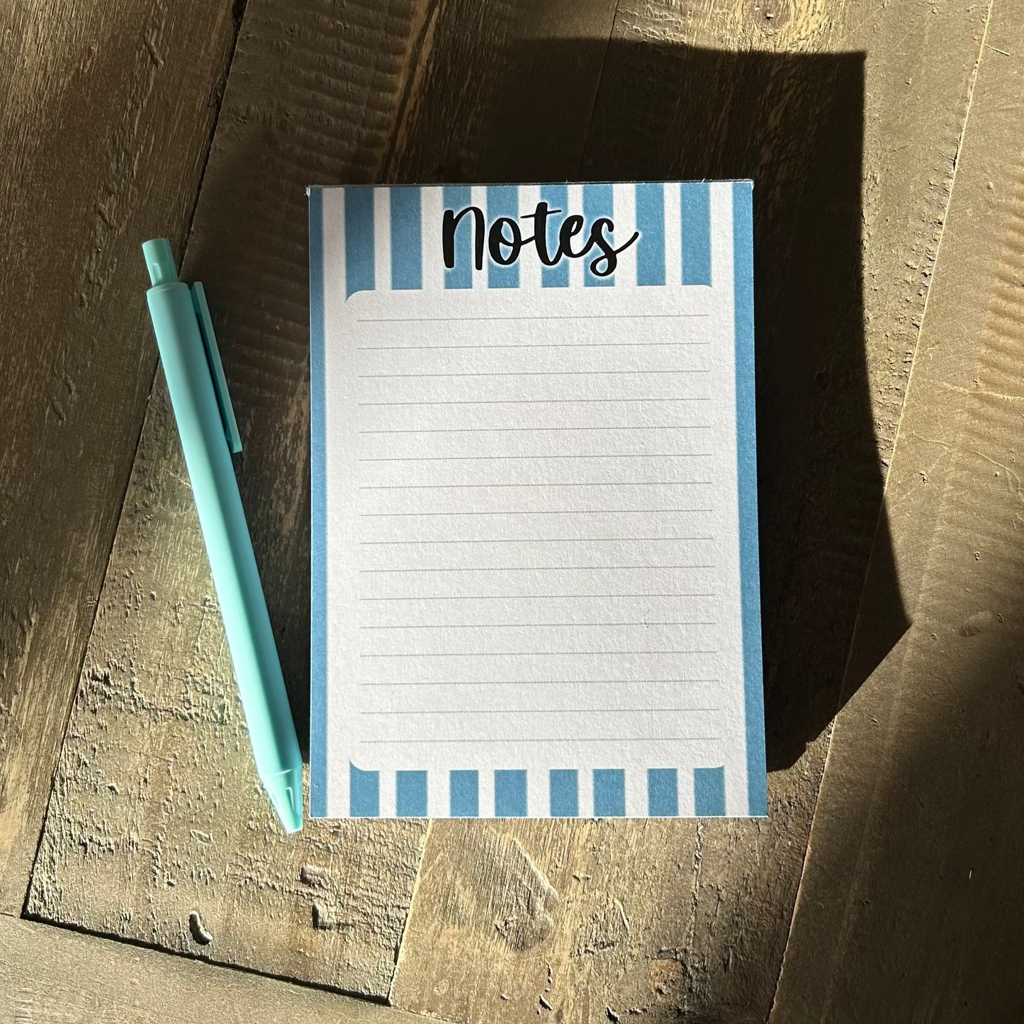 Blue Stripe A6 Notepad