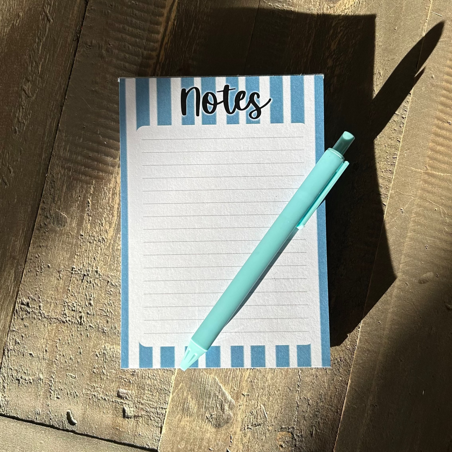 Color Blue Note Pad Blue Stripe A6 Notepad – Daisy & Joy Design