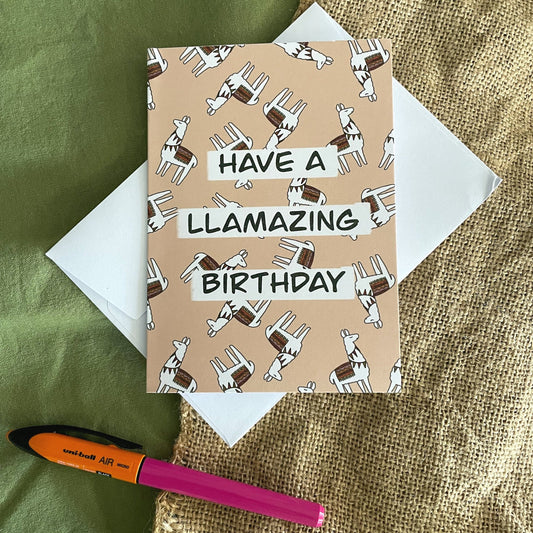 Llama birthday card - Have a llamazing day