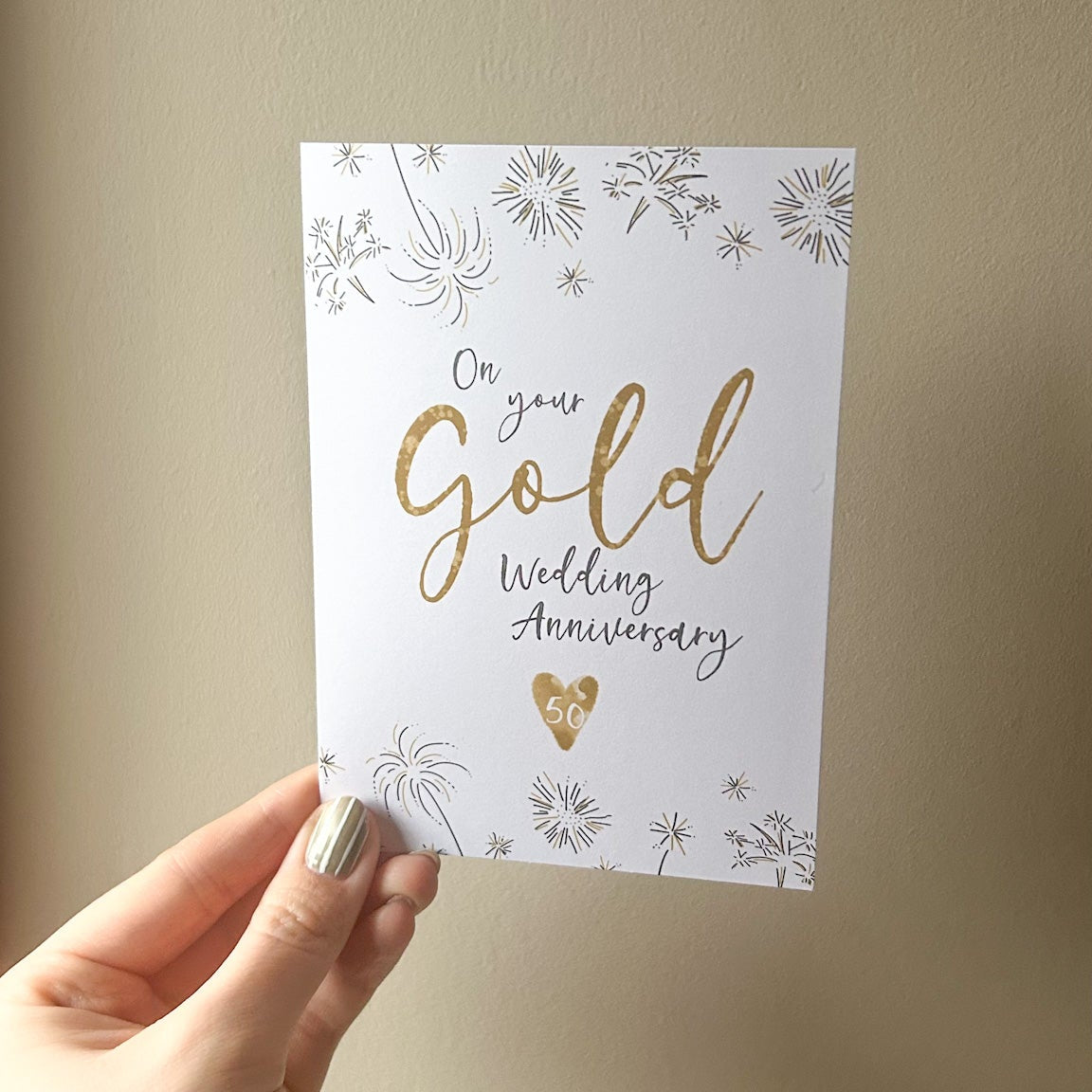Gold Wedding Anniversary card (50 years)