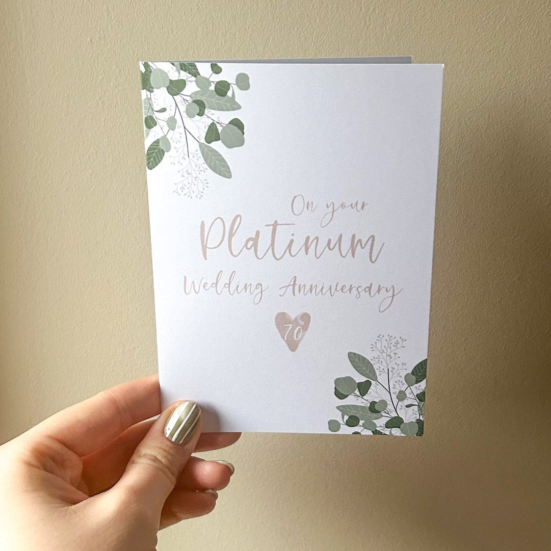 Platinum Wedding Anniversary card (70 years)