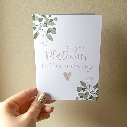 Platinum Wedding Anniversary card (70 years)