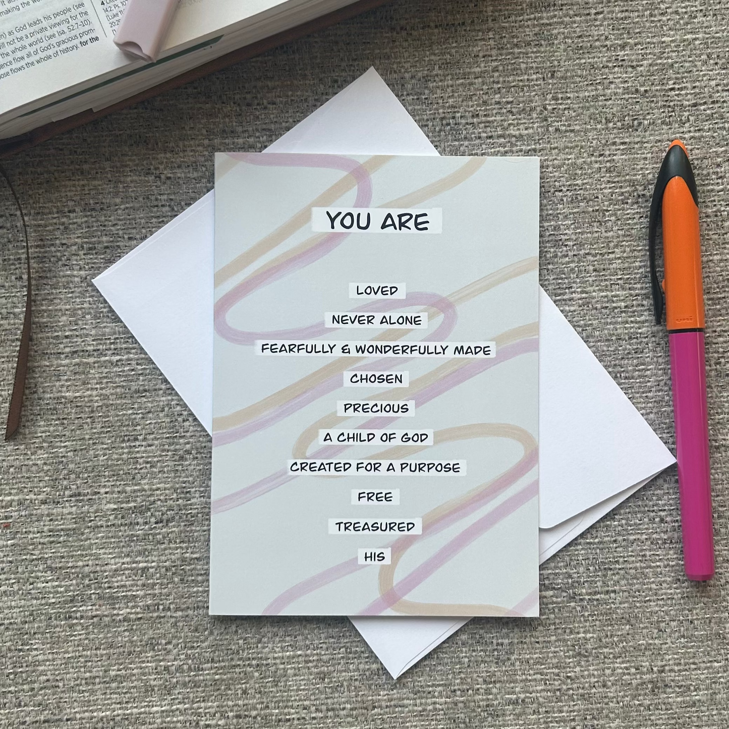 Promises of God Christian Card | You are Loved, Chosen, A child of God... Card | Bible Verse Card for Her/Him | Christian Friendship Gift