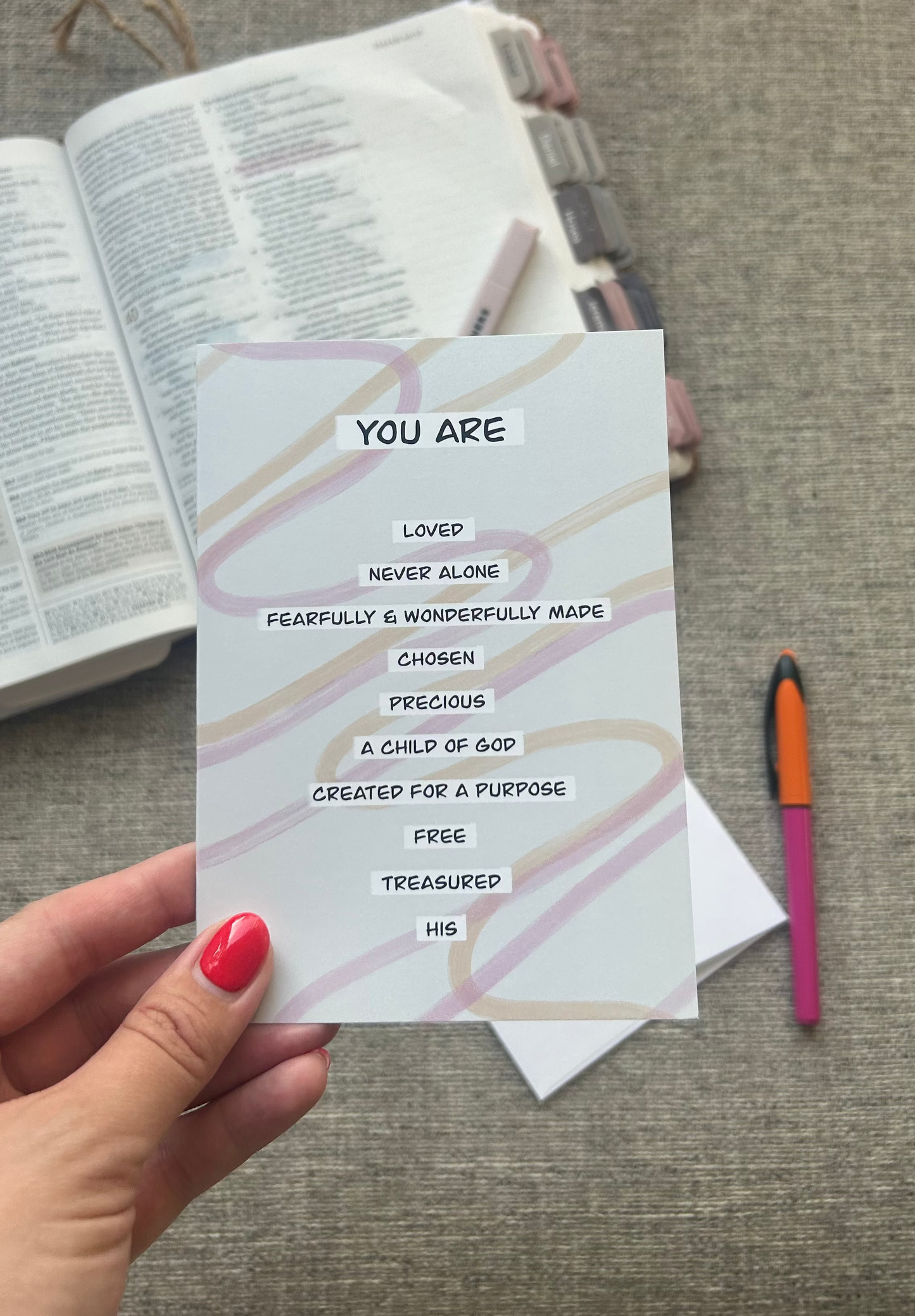 Promises of God Christian Card | You are Loved, Chosen, A child of God... Card | Bible Verse Card for Her/Him | Christian Friendship Gift