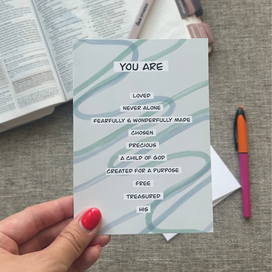 Promises of God Christian Card | You are Loved, Chosen, A child of God... Card | Bible Verse Card for Her/Him | Christian Friendship Gift