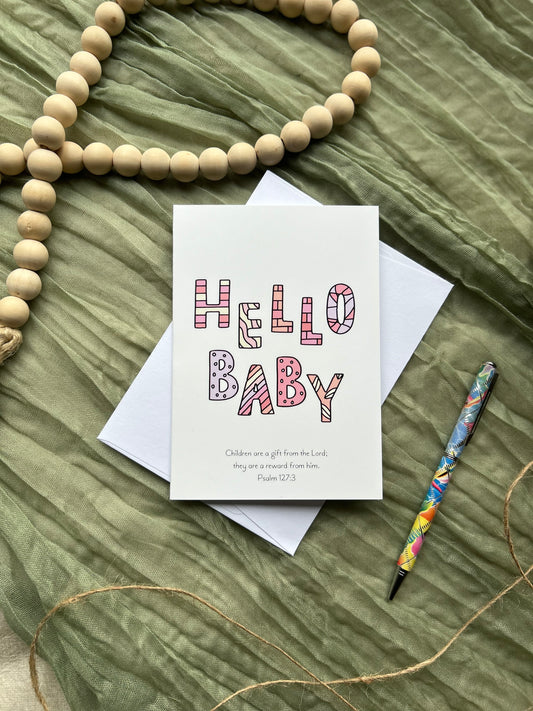Hello Baby (Pink) (Psalm 127v3)