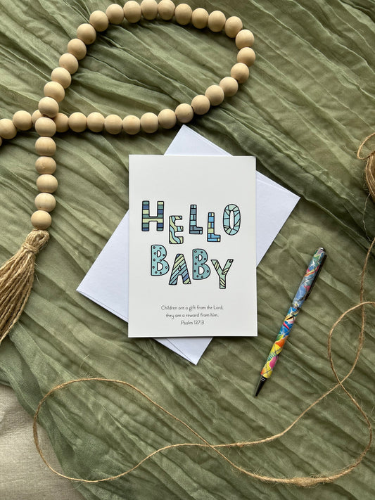 Hello Baby (Blue) (Psalm 127v3)