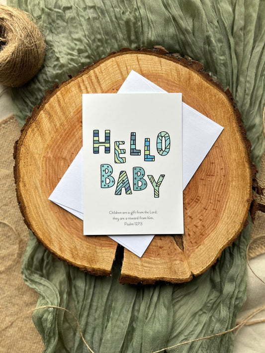 Hello Baby (Blue) (Psalm 127v3)