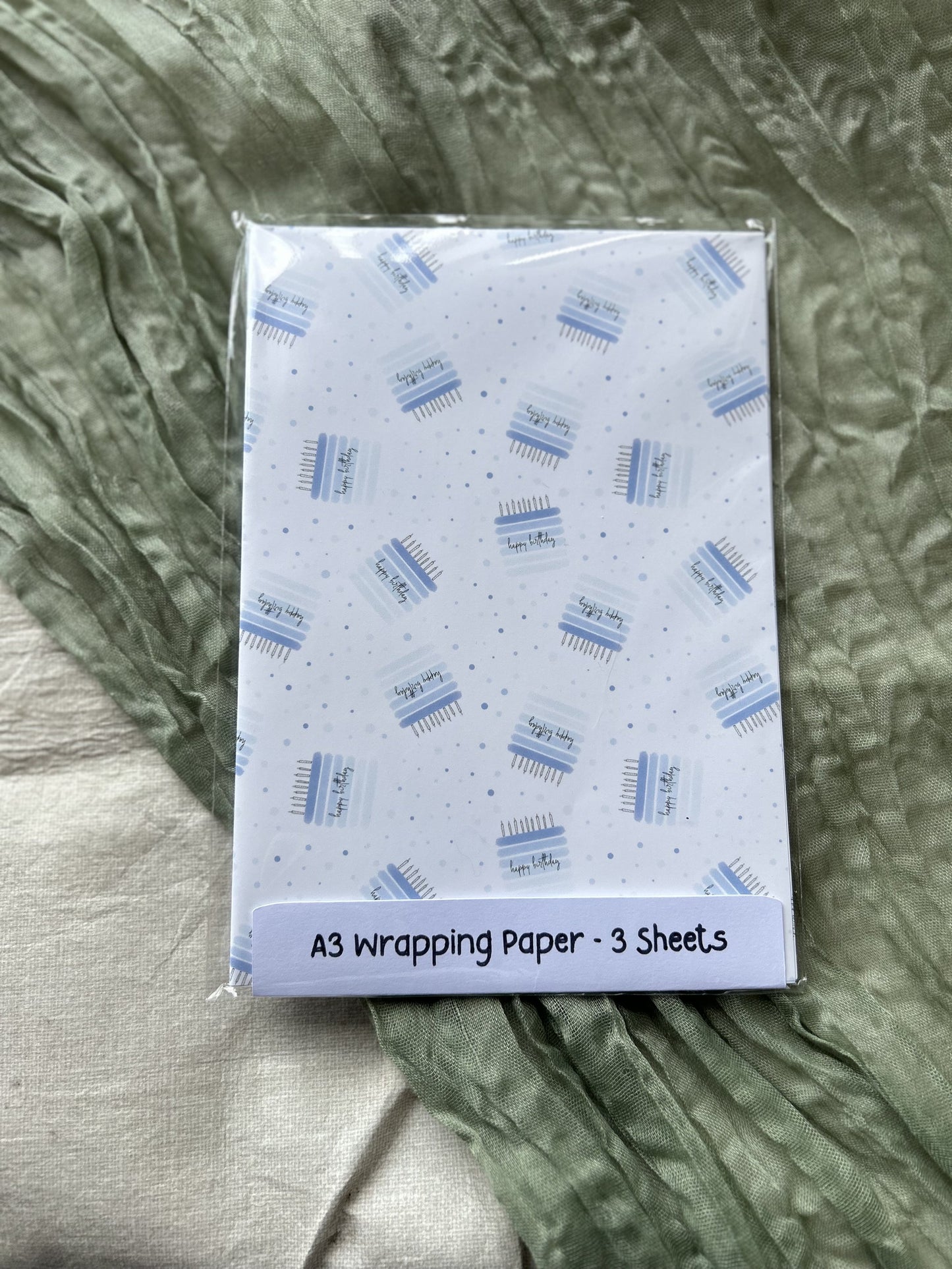 Blue Cake Wrapping Paper