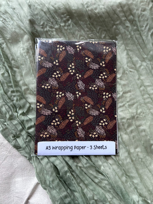 Floral and Foliage Illustrations Wrapping Paper
