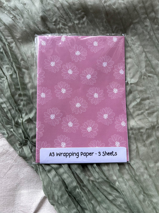 Pink Floral Wrapping Paper