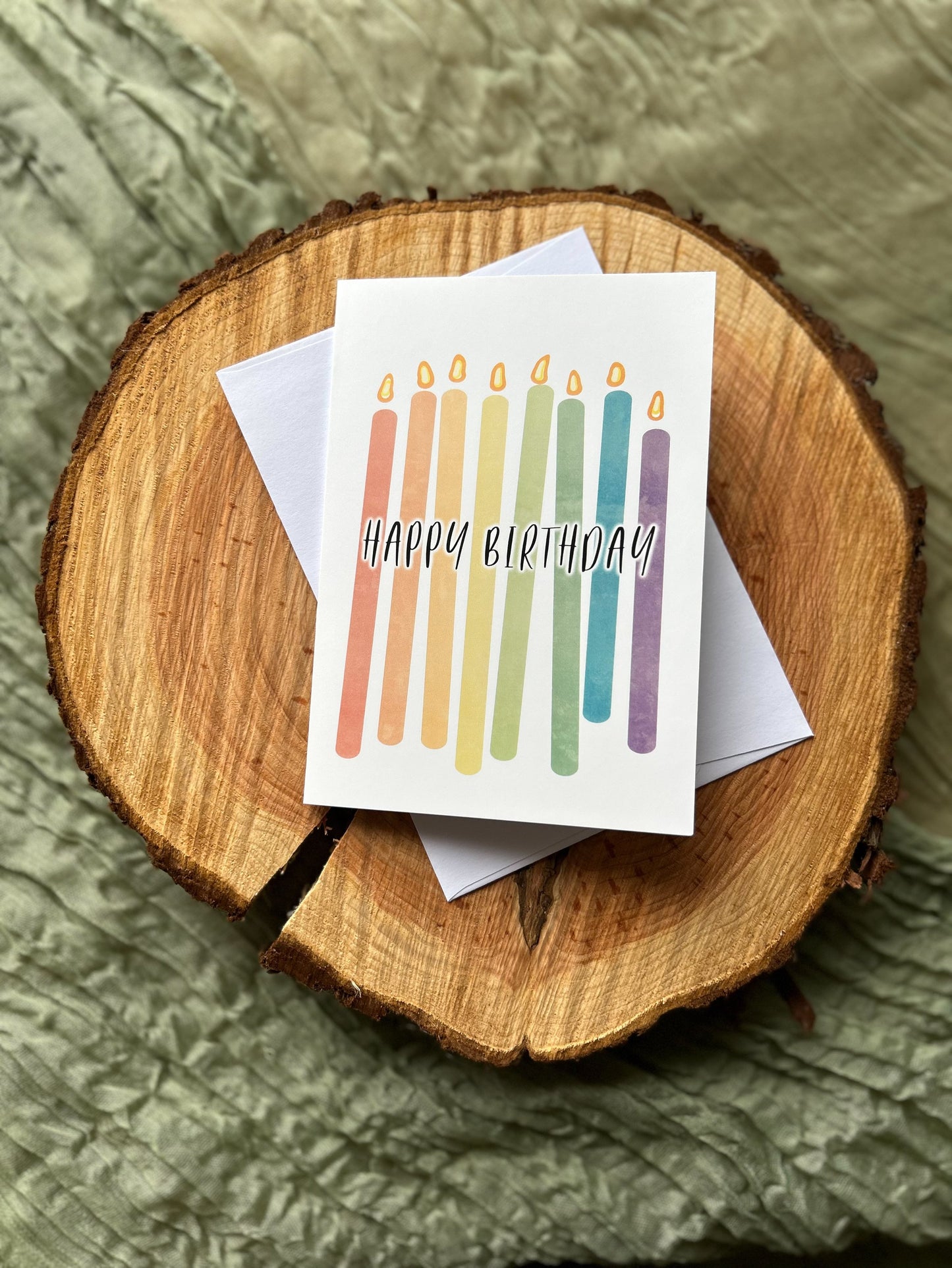 Happy Birthday Rainbow candles card
