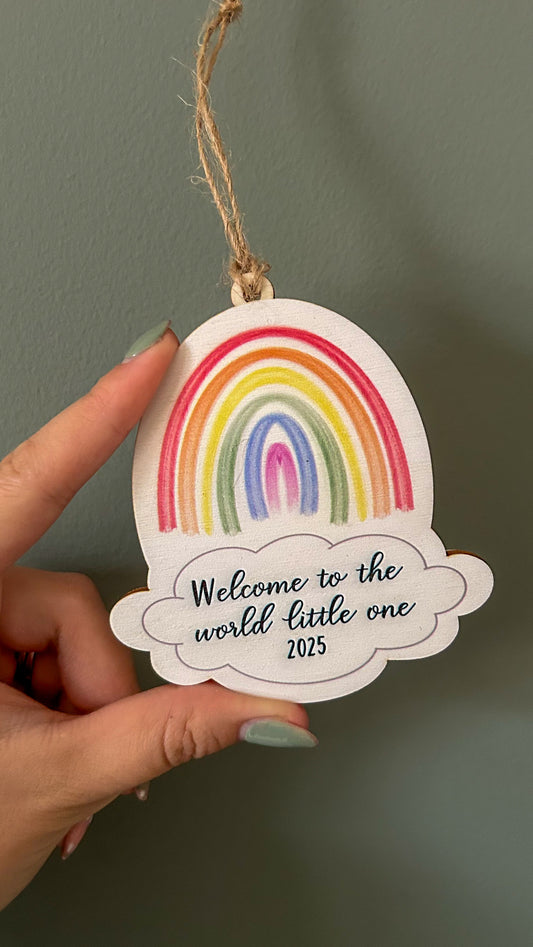 Welcome to the world 2025 Hanging Decoration (Rainbow)