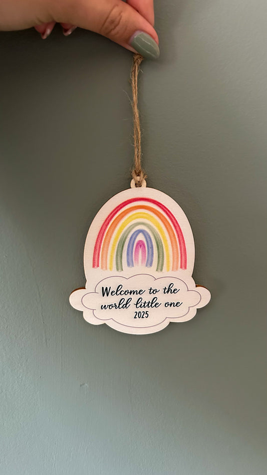 Welcome to the world 2025 Hanging Decoration (Rainbow)