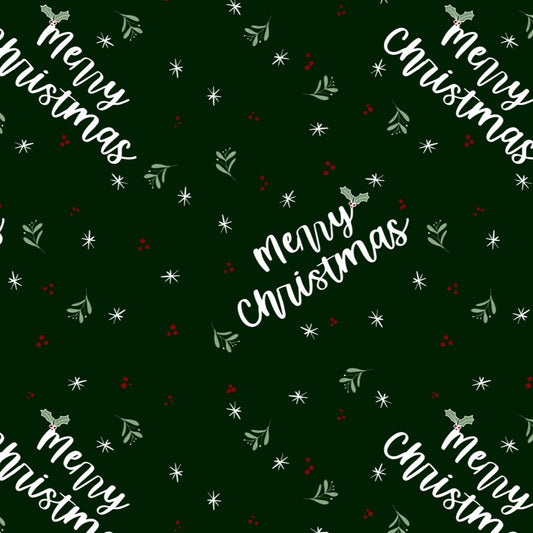 a2 wrapping paper merry christmas with holly illustrations