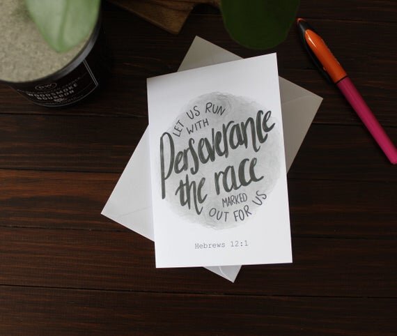 Bible Verse Card - Hebrews 12 v 1