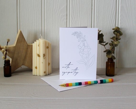 With sympathy card