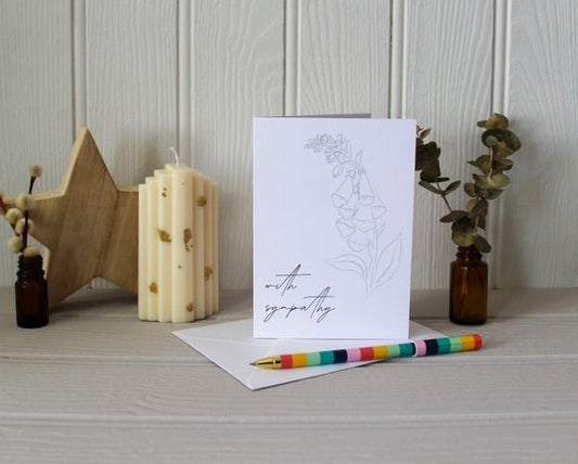 With sympathy card
