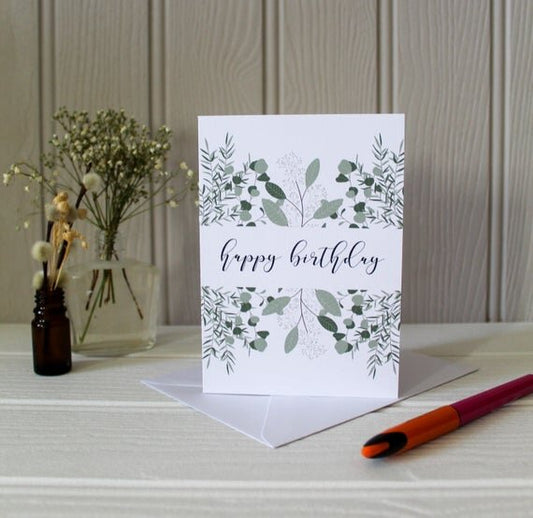 Birthday card with foliage